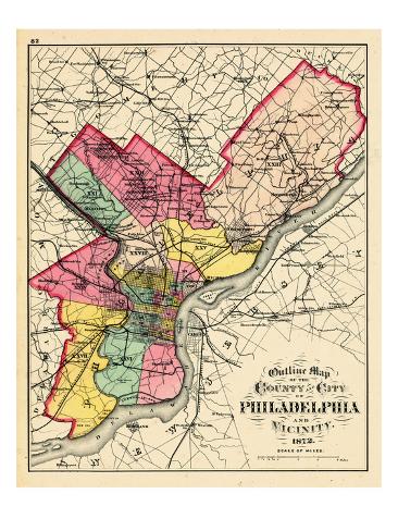 1872, Philadelphia County and Town Define Map, Pennsylvania, United Suggests photograph relating to Printable Maps of Philadelphia titled 1872, Philadelphia County and Town Define Map, Pennsylvania, United Claims